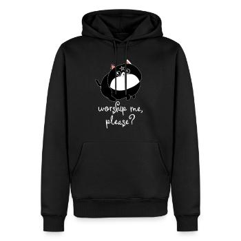 Chat Kitty Kitty Metal Girlie Pentagram - Sweat à capuche Premium bio Homme - noir - Devant - Nico (187cm)