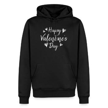 Happy Valentine S Day Hearts - Männer Premium Bio Hoodie - Schwarz - Vorne - Nico (187cm)