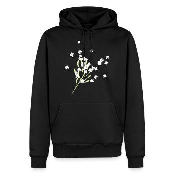 Fleurs fleurs - Sweat à capuche Premium bio Homme - noir - Devant - Nico (187cm)