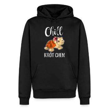 Chill Krötchen Geschenk - Männer Premium Bio Hoodie - Schwarz - Vorne - Nico (187cm)
