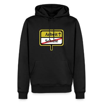 Travail cadeau de fin d'études secondaires - Sweat à capuche Premium bio Homme - noir - Devant - Nico (187cm)