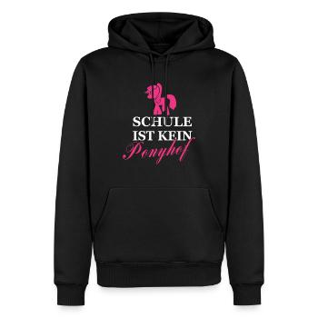 L'école n'est pas un cadeau étudiant Ponyhof Pink - Sweat à capuche Premium bio Homme - noir - Devant - Nico (187cm)