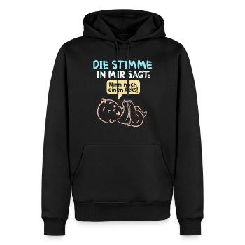 Schwangerschaft | Babybauch Geschenk - Männer Premium Bio Hoodie - Schwarz - Vorne - Nico (187cm)