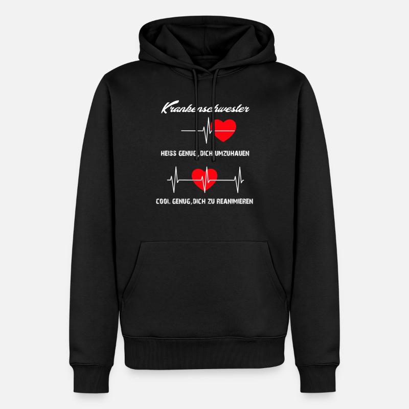 Krankenschwester Spruch Geschenk - Männer Premium Bio Hoodie - Schwarz
