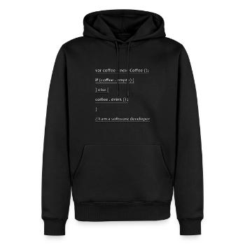 Coffee Developer Computer Scientist Code Gift - Men’s Premium Organic Hoodie - black - Front - Nico (187cm)
