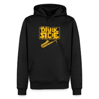 saxophone - Sweat à capuche Premium bio Homme - noir - Devant - Nico (187cm)