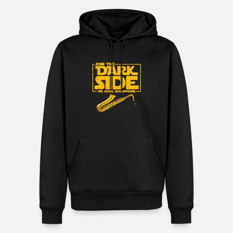 Saxofon - Männer Premium Bio Hoodie - Schwarz