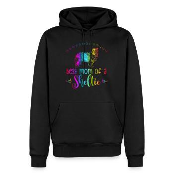 Proud mother of Sheltie mother dog - Men’s Premium Organic Hoodie - black - Front - Nico (187cm)