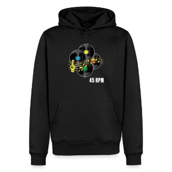 Disque 45 tours Disque Hipster Record LP - Sweat à capuche Premium bio Homme - noir - Devant - Nico (187cm)