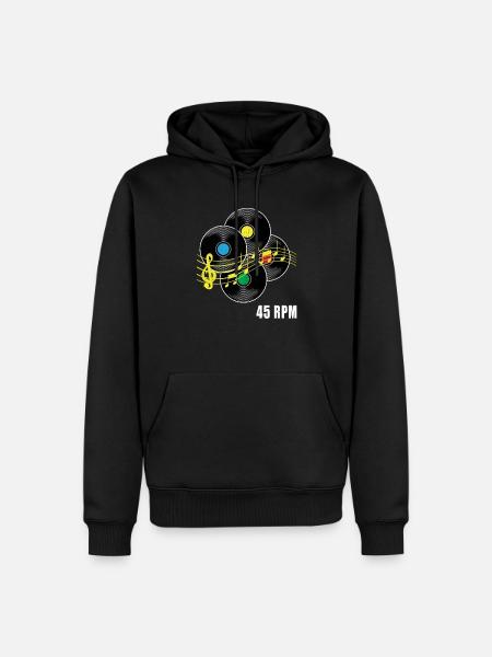 45 RPM record Hipster Record LP record - Men’s Premium Organic Hoodie - black