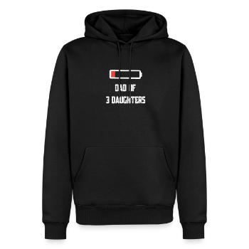 Father of Three Daughters 3 Gift Idea Little Battery - Men’s Premium Organic Hoodie - black - Front - Nico (187cm)