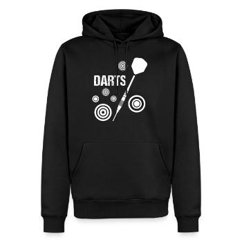 Darts Dart - Männer Premium Bio Hoodie - Schwarz - Vorne - Nico (187cm)