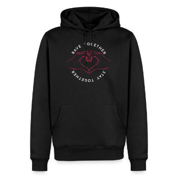 Rave Together - Stay Together Couple Shirt - Männer Premium Bio Hoodie - Schwarz - Vorne - Nico (187cm)