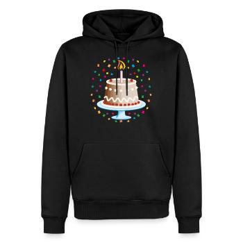 03 gâteau d’anniversaire gâteau anniversaire bougie - Sweat à capuche Premium bio Homme - noir - Devant - Nico (187cm)