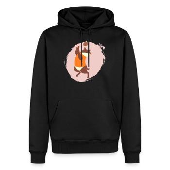 Tennis Hörnchen - Männer Premium Bio Hoodie - Schwarz - Vorne - Nico (187cm)