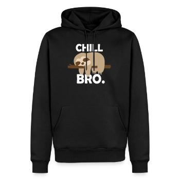 Sweet Sloth Chill Bro Funny Sloth Fun - Men’s Premium Organic Hoodie - black - Front - Nico (187cm)