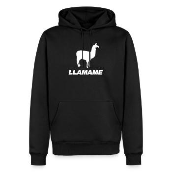 Lustiges Lama Spanisch Wortspiel - Männer Premium Bio Hoodie - Schwarz - Vorne - Nico (187cm)