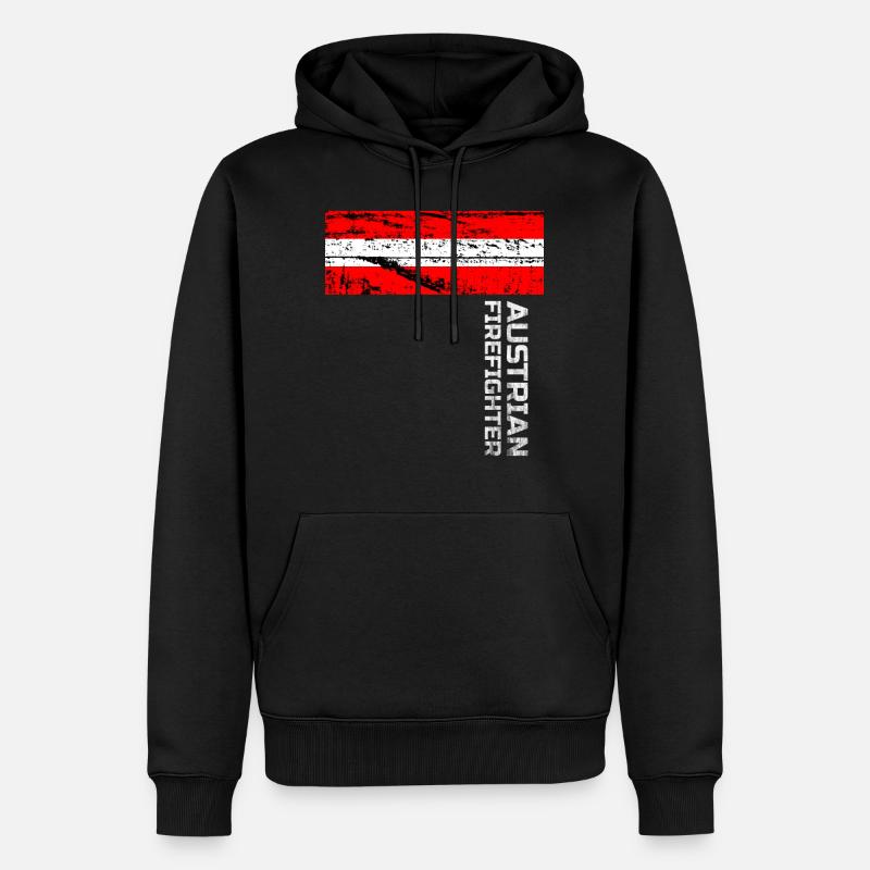 Austrian Firefighter ONE - Männer Premium Bio Hoodie - Schwarz