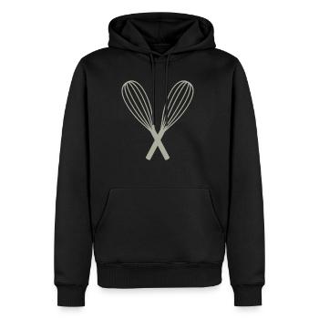 Idée cadeau fouet cuisinier - Sweat à capuche Premium bio Homme - noir - Devant - Nico (187cm)