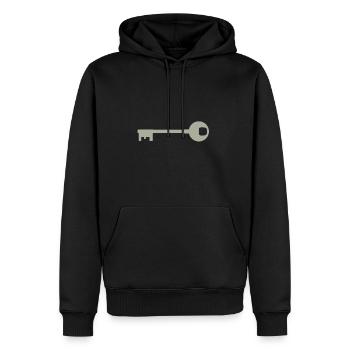 clé - Sweat à capuche Premium bio Homme - noir - Devant - Nico (187cm)