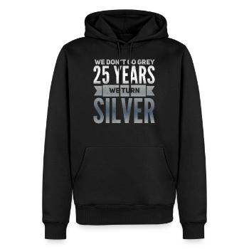 Silberhochzeit Silberne Hochzeit 25 Jahre Geschenk - Männer Premium Bio Hoodie - Schwarz - Vorne - Nico (187cm)
