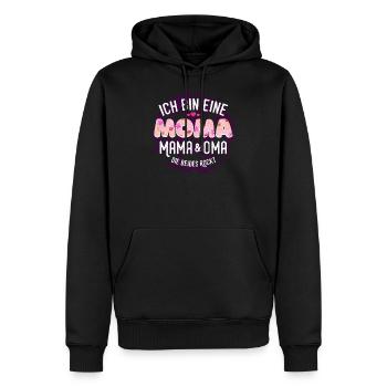 Ich bin eine Moma. Mama und Oma die beides Rockt! - Männer Premium Bio Hoodie - Schwarz - Vorne - Nico (187cm)