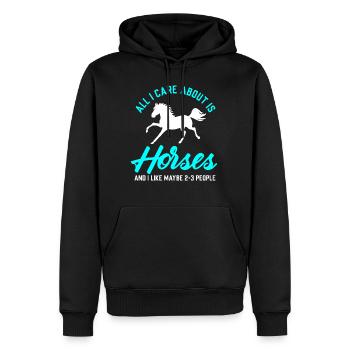 Reiten Pferde - Männer Premium Bio Hoodie - Schwarz - Vorne - Nico (187cm)