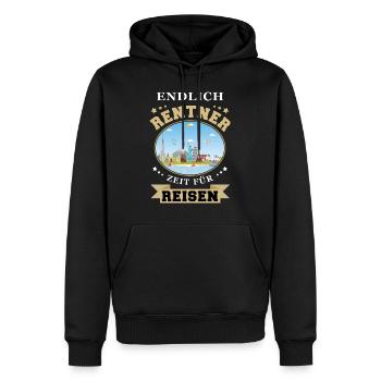 Endlich Rentner Zeit für Reisen - Rente Geschenk - Männer Premium Bio Hoodie - Schwarz - Vorne - Nico (187cm)