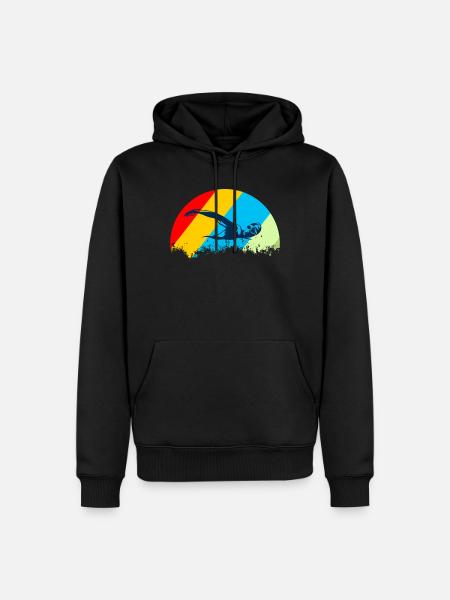Natation - Sweat à capuche Premium bio Homme - noir