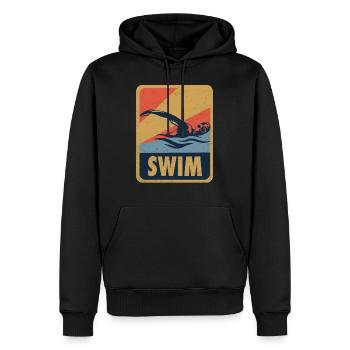 Passion swimming - Men’s Premium Organic Hoodie - black - Front - Nico (187cm)