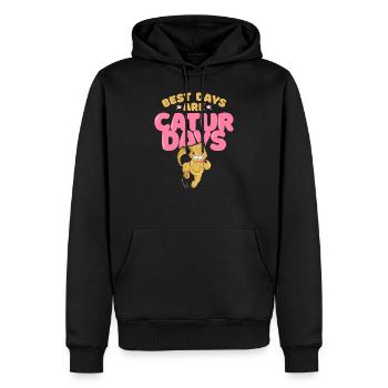Les meilleurs jours sont les jours de chat. - Sweat à capuche Premium bio Homme - noir - Devant - Nico (187cm)