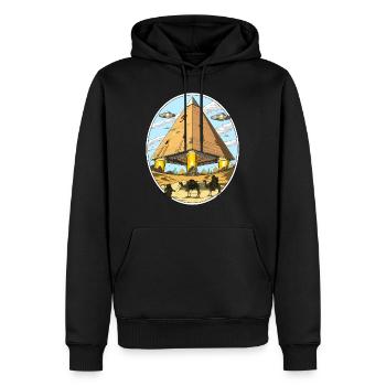 Pyramides Egyptiennes Extraterrestres Space Anunnaki UFO - Sweat à capuche Premium bio Homme - noir - Devant - Nico (187cm)
