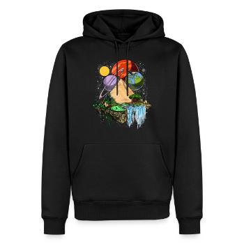 Une ancienne conspiration des extraterrestres des pyramides égyptiennes - Sweat à capuche Premium bio Homme - noir - Devant - Nico (187cm)