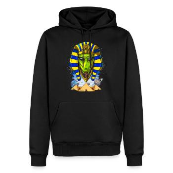 Alien Egypte Pharaon Toutankhamon Ancien Anunnaki - Sweat à capuche Premium bio Homme - noir - Devant - Nico (187cm)