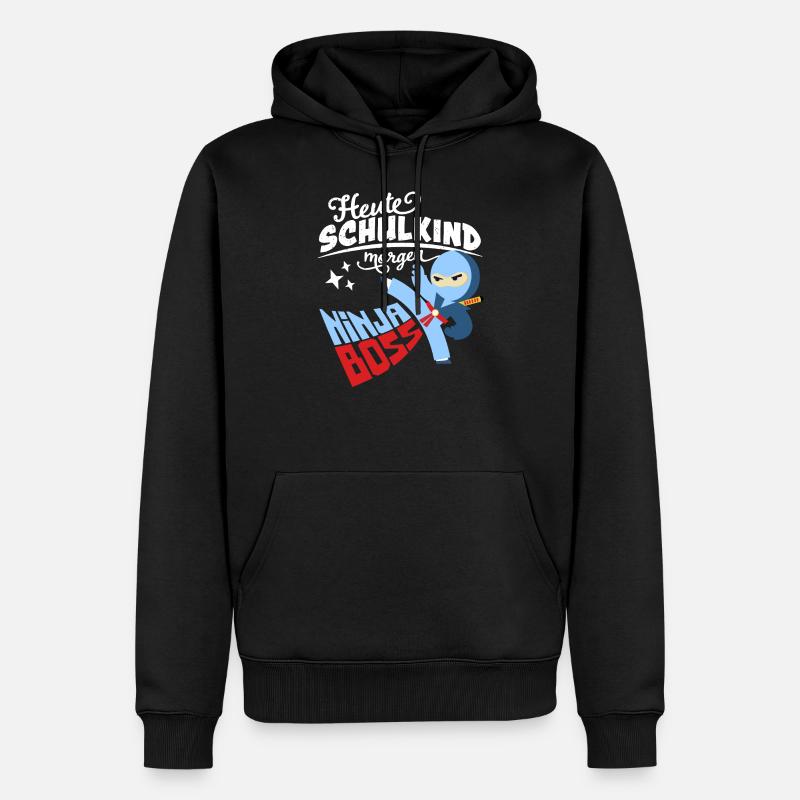 Aujourd'hui écolier demain Ninja Boss - Sweat à capuche Premium bio Homme - noir