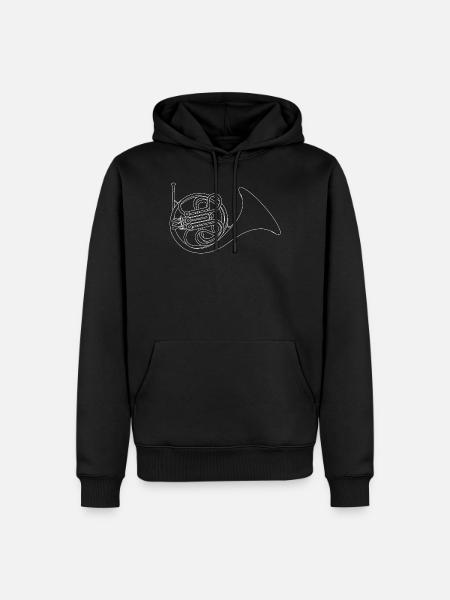 Waldhorn - Männer Premium Bio Hoodie - Schwarz