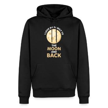 Famille Amour - Sweat à capuche Premium bio Homme - noir - Devant - Nico (187cm)