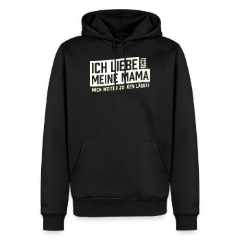 Ich liebe es wenn meine Mama mich zocken läßt - Männer Premium Bio Hoodie - Schwarz - Vorne - Nico (187cm)