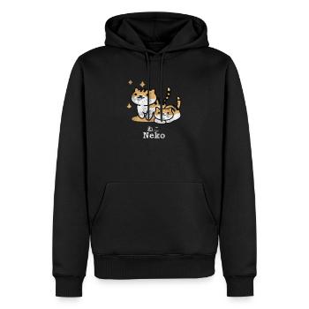 Neko anime japon chat kawaii otaku cadeau - Sweat à capuche Premium bio Homme - noir - Devant - Nico (187cm)