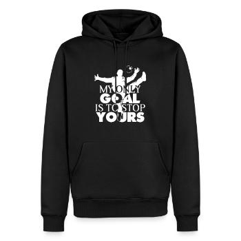 Don de l'équipe de salle de sport gardien de but de handball - Sweat à capuche Premium bio Homme - noir - Devant - Nico (187cm)