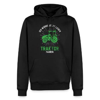 Landwirt Bauer Traktor Fahren Geschenkidee - Männer Premium Bio Hoodie - Schwarz - Vorne - Nico (187cm)
