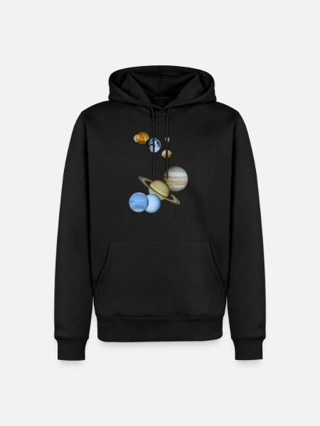 Rocket Planet Astronaut shirt Geschenkruimte - Mannen Premium Bio hoodie - zwart