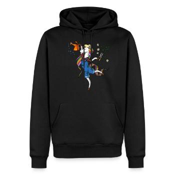 Unicorn Vegan Gardener Plants Farmer - Men’s Premium Organic Hoodie - black - Front - Nico (187cm)