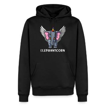 Elephantcorn Elephant Unicorn - Men’s Premium Organic Hoodie - black - Front - Nico (187cm)