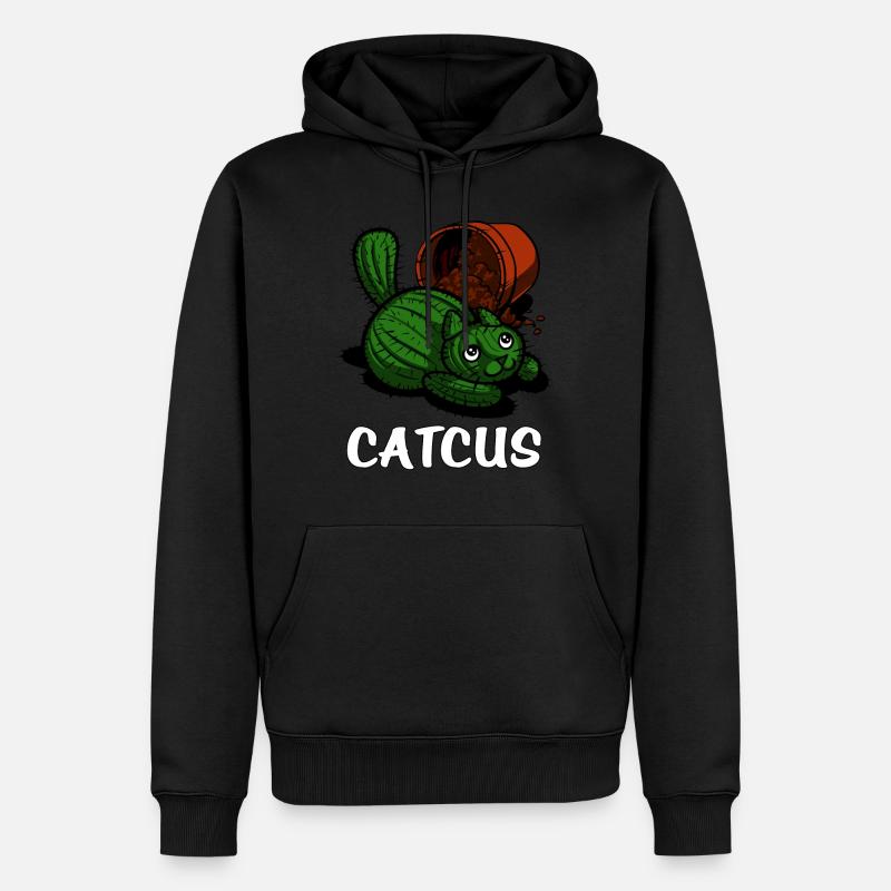 Catcus Cactus Cat - Sweat à capuche Premium bio Homme - noir