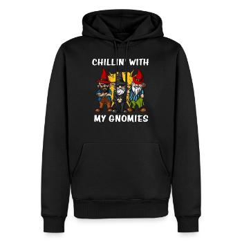 Chillin With My Gnomies Fantasy Garden Gnomes - Sweat à capuche Premium bio Homme - noir - Devant - Nico (187cm)