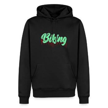 biking bike gift idea bike - Men’s Premium Organic Hoodie - black - Front - Nico (187cm)