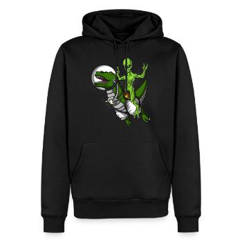 Space Alien Reiten T-Rex Dinosaurier Astronaut - Männer Premium Bio Hoodie - Schwarz - Vorne - Nico (187cm)