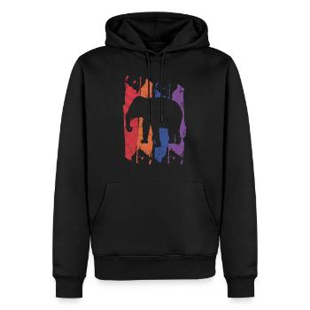 Elefant Tier - Männer Premium Bio Hoodie - Schwarz - Vorne - Nico (187cm)