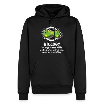 Biology Science Multiplication Funny School Joke - Men’s Premium Organic Hoodie - black - Front - Nico (187cm)